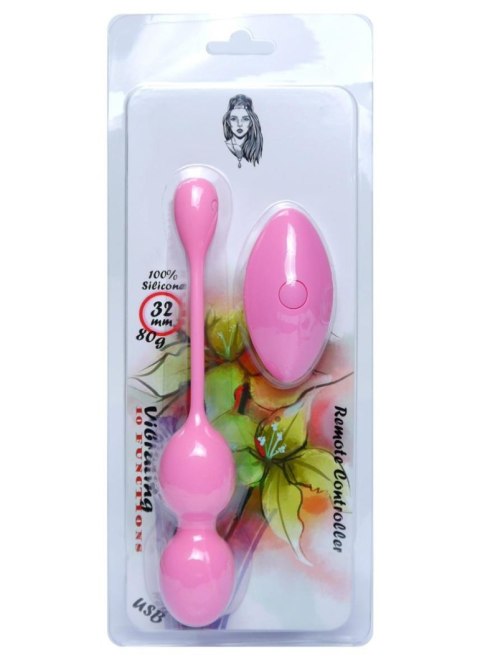 Kulki do ćwiczeń mięśni Kegla Boss Series 32mm 80g z pilotem różowe Kulki do ćwiczeń mięśni Kegla Boss Series 32mm 80g z pilotem różowe