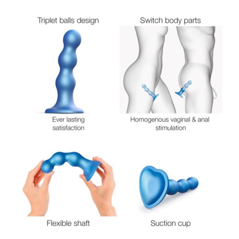 DILDO PLUG BALLS METALLIC BLUE - S DILDO PLUG BALLS METALLIC BLUE - S