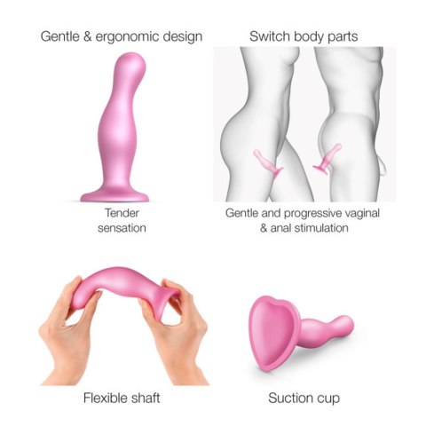 DILDO PLUG CURVY METALLIC SUGAR PINK- S DILDO PLUG CURVY METALLIC SUGAR PINK- S