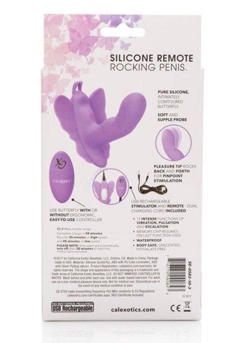 Butterfly Remote Rocking Penis Purple Butterfly Remote Rocking Penis Purple