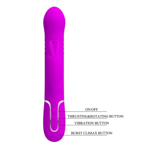PRETTY LOVE - Coale Twinkled Tenderness Purple, 7 vibration functions 4 rotation functions 4 thrusting settings