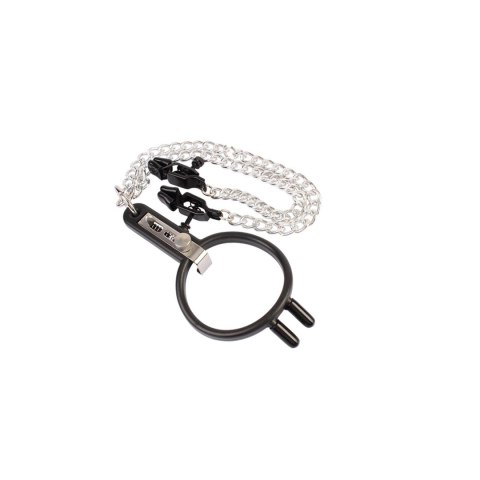 Humiliate Mouth Spreader with Nipple Clamps Humiliate Mouth Spreader with Nipple Clamps