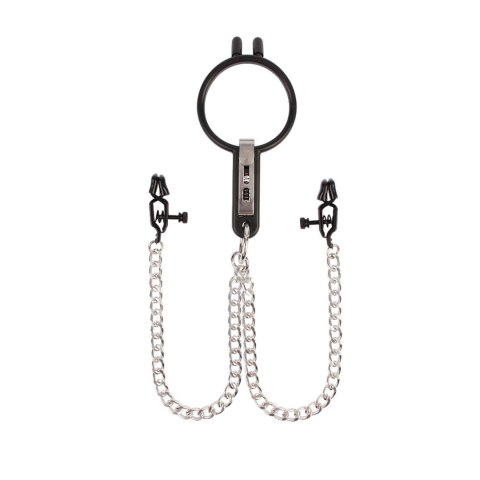Humiliate Mouth Spreader with Nipple Clamps Humiliate Mouth Spreader with Nipple Clamps