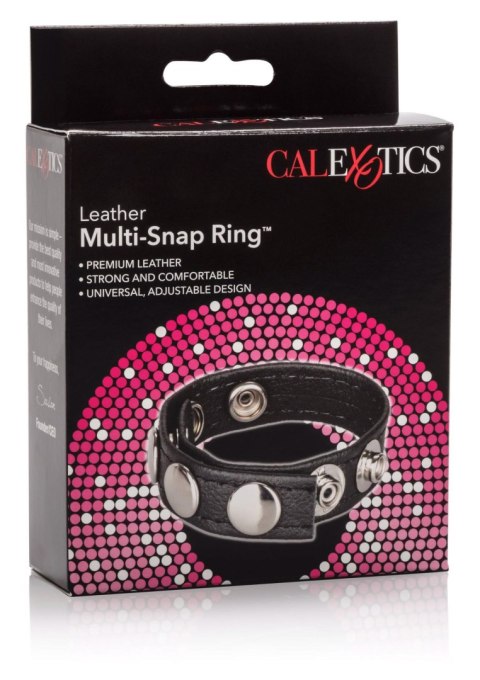 Leather Multi-Snap Ring Black Leather Multi-Snap Ring Black