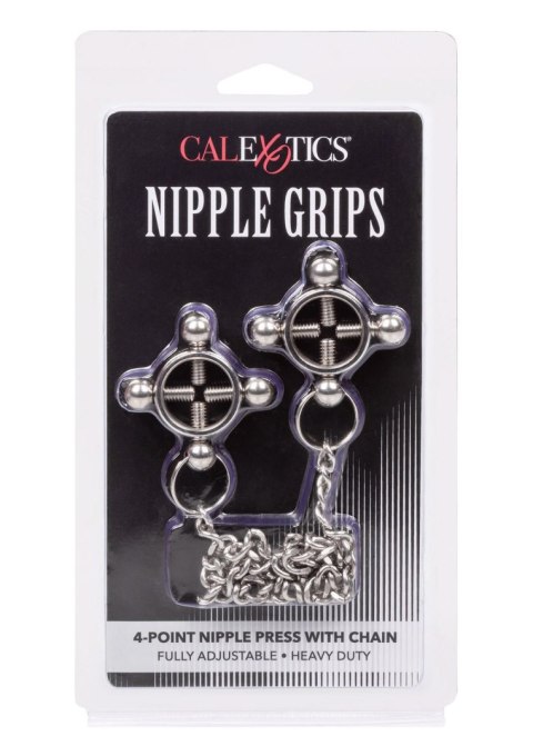 4 Point Nipple Press w Chain Black 4 Point Nipple Press w Chain Black