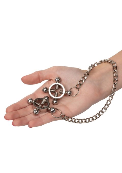 4 Point Nipple Press w Chain Black 4 Point Nipple Press w Chain Black