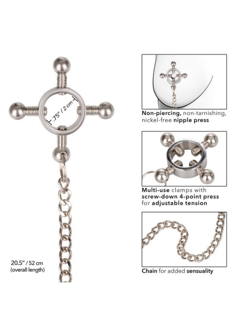 4 Point Nipple Press w Chain Black 4 Point Nipple Press w Chain Black