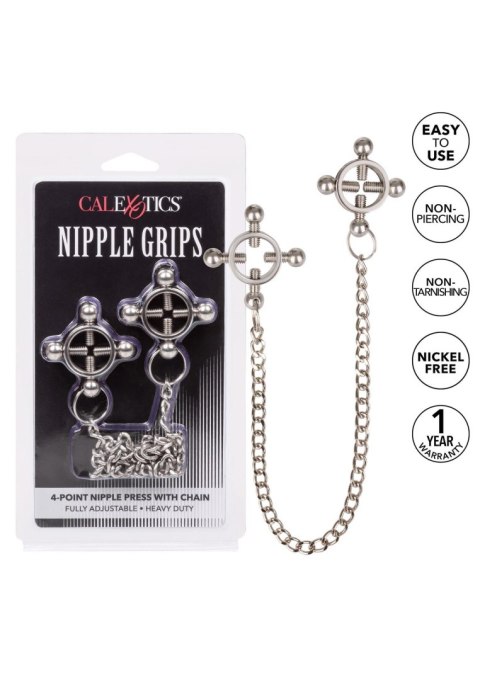4 Point Nipple Press w Chain Black 4 Point Nipple Press w Chain Black