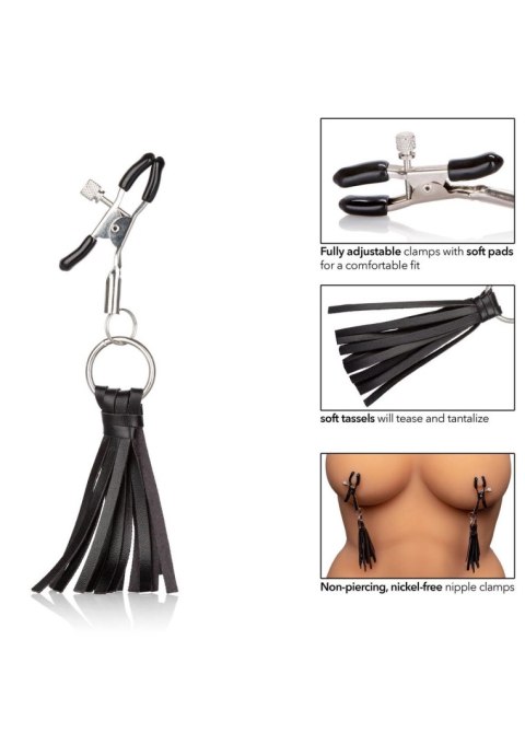 Playful Tassels Nipple Clamps Black Playful Tassels Nipple Clamps Black