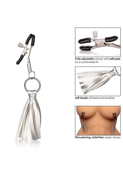 Playful Tassels Nipple Clamps Silver Playful Tassels Nipple Clamps Silver