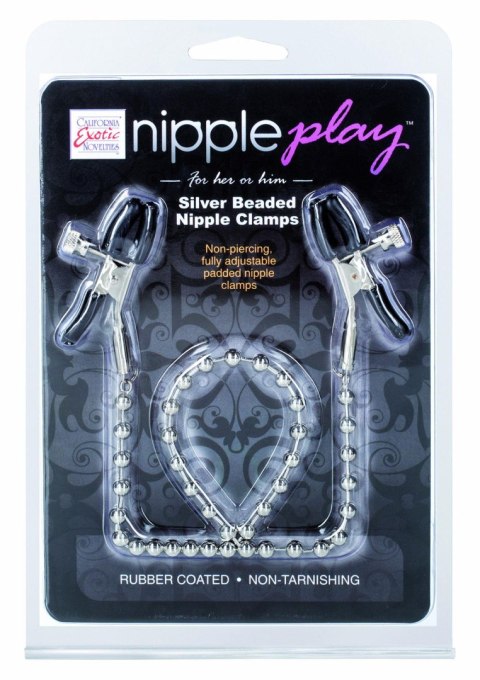 Silver Beaded Nipple Clamps Metal Silver Beaded Nipple Clamps Metal