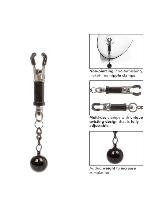 Weighted Twist Nipple Clamps Silver Weighted Twist Nipple Clamps Silver