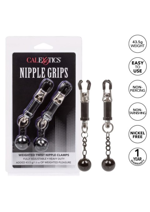 Weighted Twist Nipple Clamps Silver Weighted Twist Nipple Clamps Silver