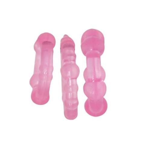 Kit di 3 anelli fallici Timeless Stud (rosa) Kit di 3 anelli fallici Timeless Stud (rosa)