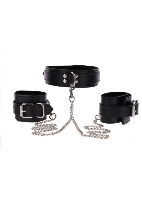 Heavy Collar and Wrist Cuffs Black Heavy Collar and Wrist Cuffs Black
