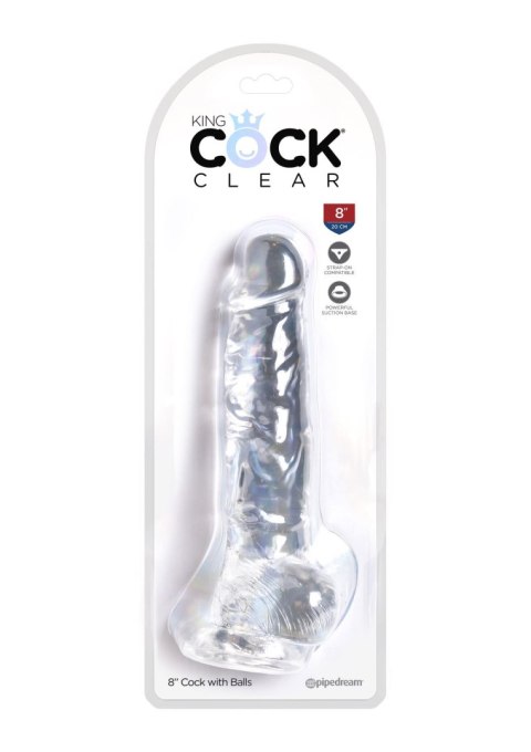 King Cock 8 Inch Cock w Balls Transparent King Cock 8 Inch Cock w Balls Transparent
