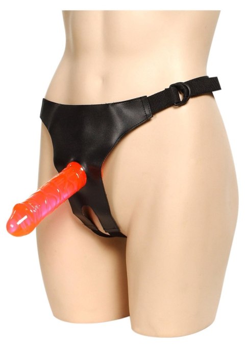 Crotchless Harness + 2 dongs Red Crotchless Harness + 2 dongs Red