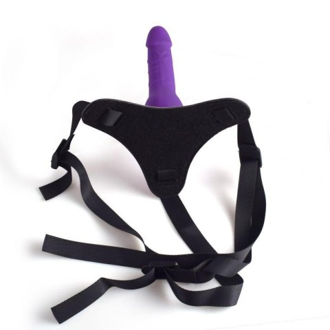 Cintura regolabile strap-on Purple con fallo realistico Cintura regolabile strap-on Purple con fallo realistico