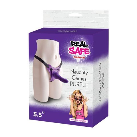 Cintura regolabile strap-on Purple con fallo realistico Cintura regolabile strap-on Purple con fallo realistico