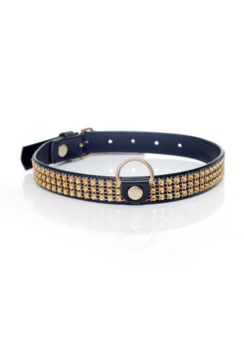 Fetish B - Series Collar with crystals 2 cm gold Fetish B - Series Collar with crystals 2 cm gold
