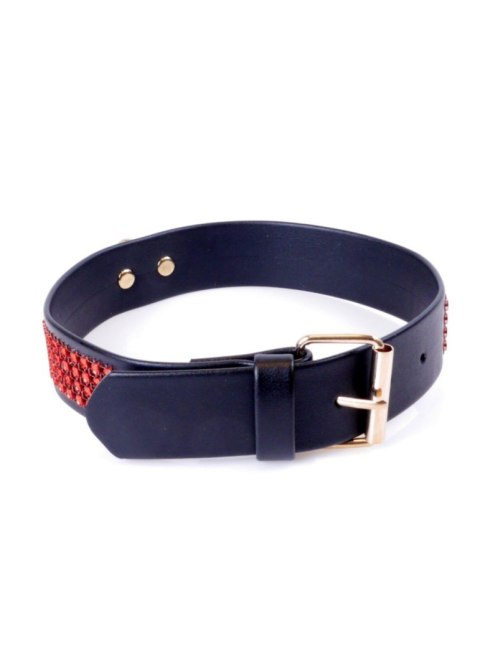 Fetish B - Series Collar with crystals 3 cm Red Line Fetish B - Series Collar with crystals 3 cm Red Line