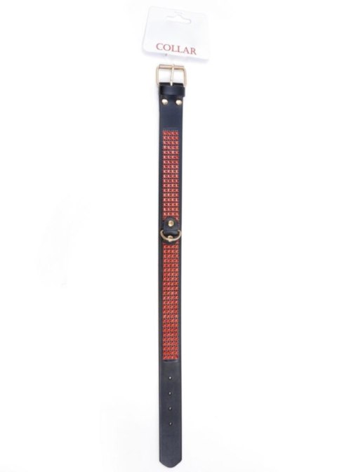 Fetish B - Series Collar with crystals 3 cm Red Line Fetish B - Series Collar with crystals 3 cm Red Line