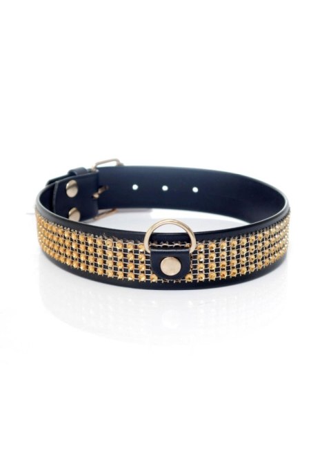 Fetish B - Series Collar with crystals 3 cm gold Fetish B - Series Collar with crystals 3 cm gold