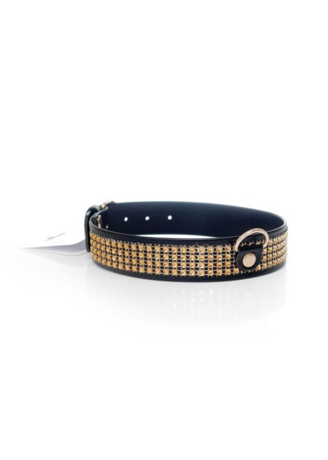 Fetish B - Series Collar with crystals 3 cm gold Fetish B - Series Collar with crystals 3 cm gold