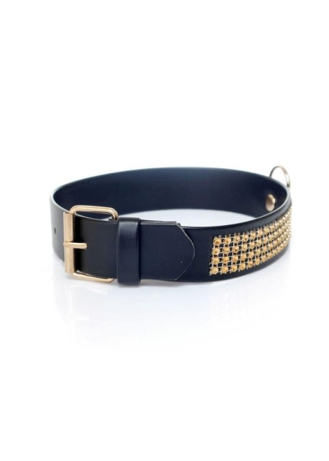 Fetish B - Series Collar with crystals 3 cm gold Fetish B - Series Collar with crystals 3 cm gold