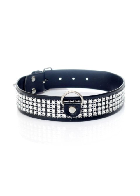 Fetish B - Series Collar with crystals 3 cm silver Fetish B - Series Collar with crystals 3 cm silver