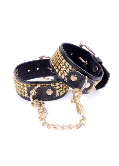 Fetish B - Series Handcuffs with cristals 3 cm Gold Fetish B - Series Handcuffs with cristals 3 cm Gold