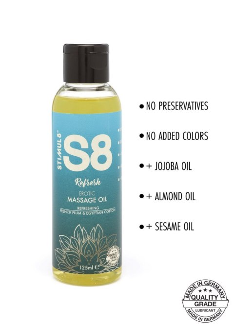 S8 Massage Oil 125ml French Plum & Egyptian Cotton S8 Massage Oil 125ml French Plum & Egyptian Cotton