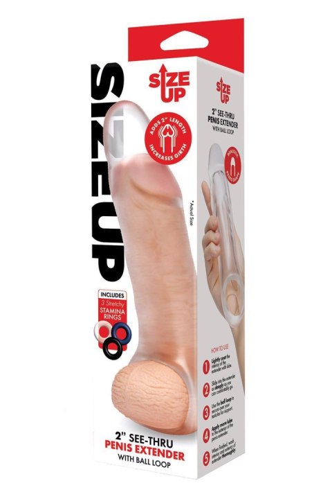 SIZE UP CLEAR VIEW PENIS EXTENDER WITH BALL LOOP GIRTHY SIZE UP CLEAR VIEW PENIS EXTENDER WITH BALL LOOP GIRTHY