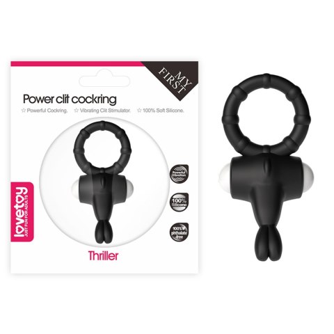 Power Clit Silicone Cockring Black Power Clit Silicone Cockring Black