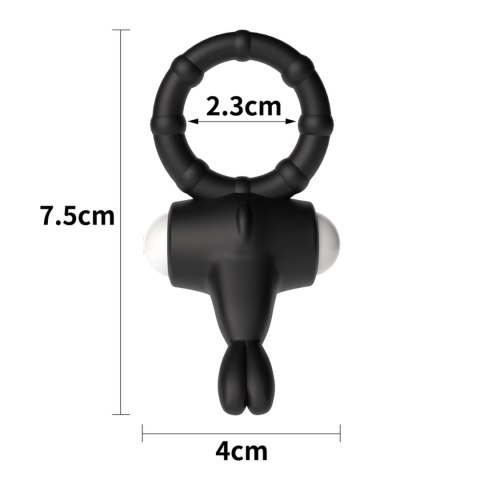 Power Clit Silicone Cockring Black Power Clit Silicone Cockring Black