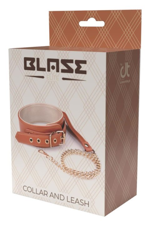 BLAZE ELITE COLLAR AND CHAIN COGNAC VEGAN LEATHER BLAZE ELITE COLLAR AND CHAIN COGNAC VEGAN LEATHER