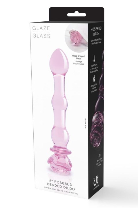 GLAZE GLASS ROSEBUD BEADED DILDO GLAZE GLASS ROSEBUD BEADED DILDO