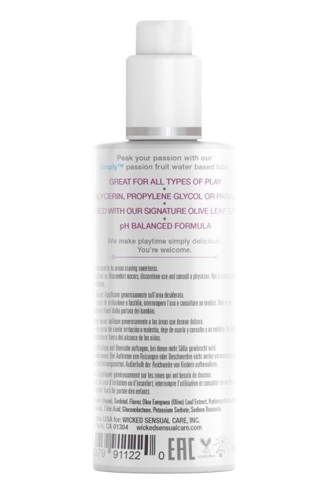 WICKED SIMPLY LUBRICANT PASSION FRUIT 70ML WICKED SIMPLY LUBRICANT PASSION FRUIT 70ML