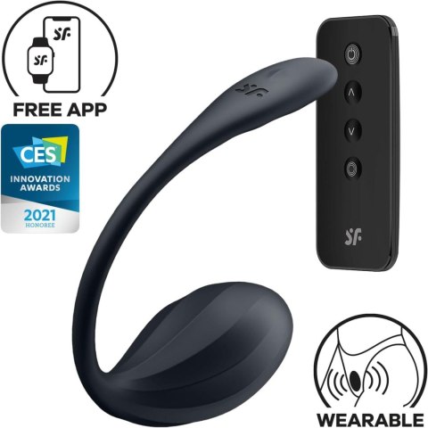 Wibrujące jajeczko Ribbed Petal black Connect App Wibrujące jajeczko Ribbed Petal black Connect App