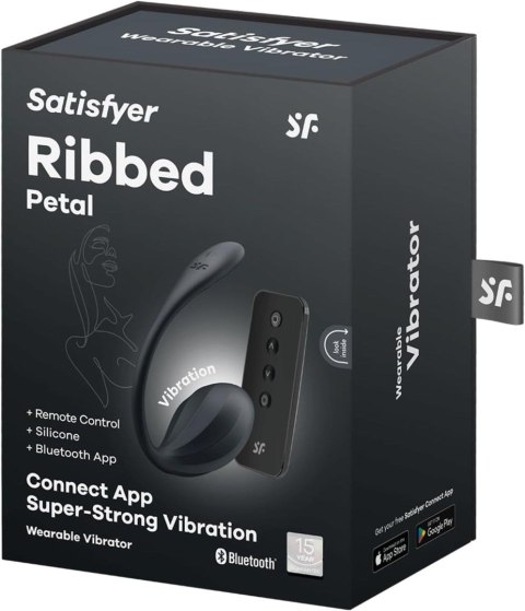 Wibrujące jajeczko Ribbed Petal black Connect App Wibrujące jajeczko Ribbed Petal black Connect App