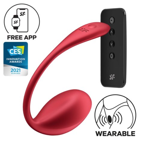 Wibrujące jajeczko Shiny Petal Red Connect App Wibrujące jajeczko Shiny Petal Red Connect App