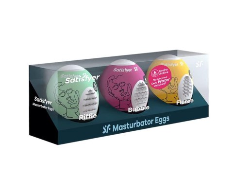 Satisfyer Masturbator Egg 3er Set Riffle,Bubble,Fierce Satisfyer Masturbator Egg 3er Set Riffle,Bubble,Fierce