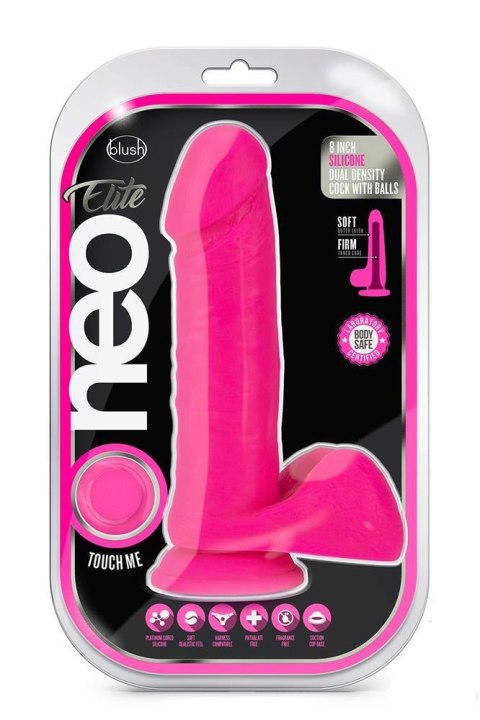 NEO ELITE 8 INCH SILICONE DUAL DENSITY COCK WITH BALLS NEON PINK NEO ELITE 8 INCH SILICONE DUAL DENSITY COCK WITH BALLS NEON PINK