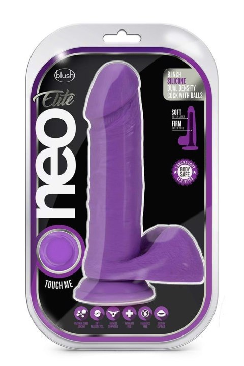 NEO ELITE 8INCH COCK WITH BALLS NEON PURPLE NEO ELITE 8INCH COCK WITH BALLS NEON PURPLE