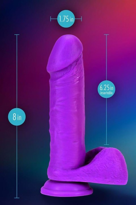 NEO ELITE 8INCH COCK WITH BALLS NEON PURPLE NEO ELITE 8INCH COCK WITH BALLS NEON PURPLE