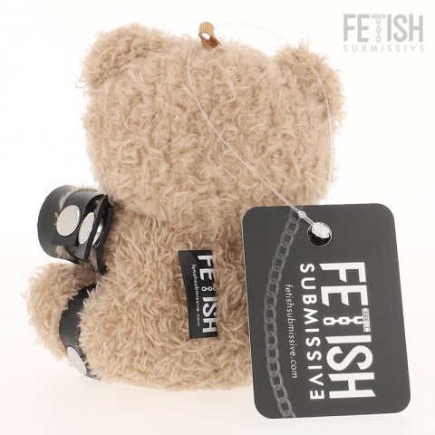 Widok tyłu Yogi Teddy Bear BDSM, prezentujący ekoskórzane paski i metalowe sprzączki Widok tyłu Yogi Teddy Bear BDSM, prezentujący ekoskórzane paski i metalowe sprzączki