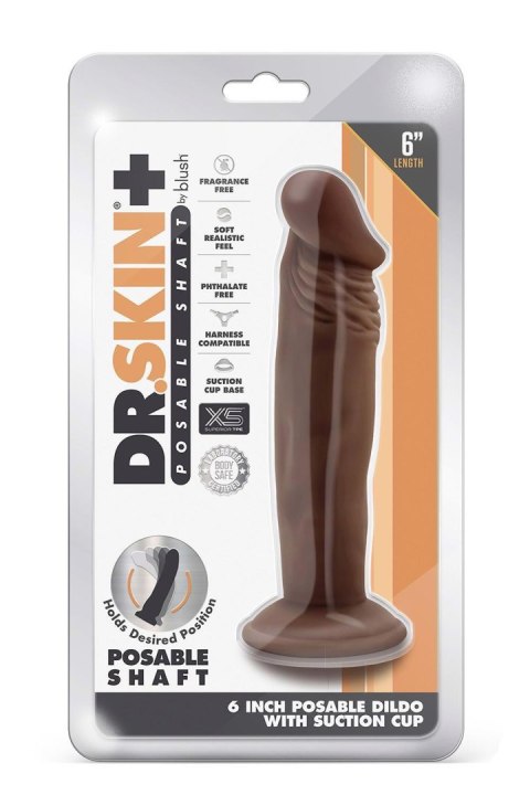 DR. SKIN PLUS 6 INCH POSABLE DILDO CHOCOLATE DR. SKIN PLUS 6 INCH POSABLE DILDO CHOCOLATE