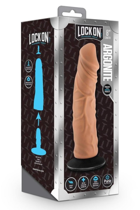 LOCK ON ARGONITE 8 INCH DILDO WITH SUCTION CUP ADAPTER MOCHA LOCK ON ARGONITE 8 INCH DILDO WITH SUCTION CUP ADAPTER MOCHA