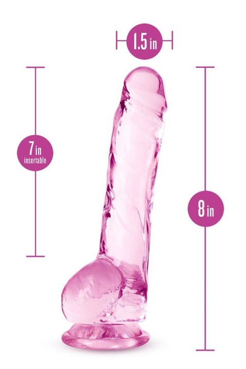 NATURALLY YOURS 8" CRYSTALLINE DILDO ROSE NATURALLY YOURS 8" CRYSTALLINE DILDO ROSE