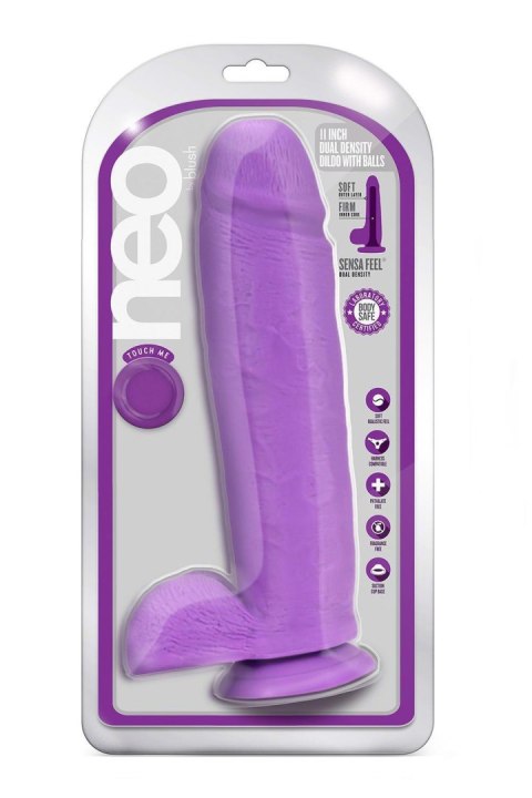 NEO 11 INCH DUAL DENSITY DILDO NEON PURPLE NEO 11 INCH DUAL DENSITY DILDO NEON PURPLE